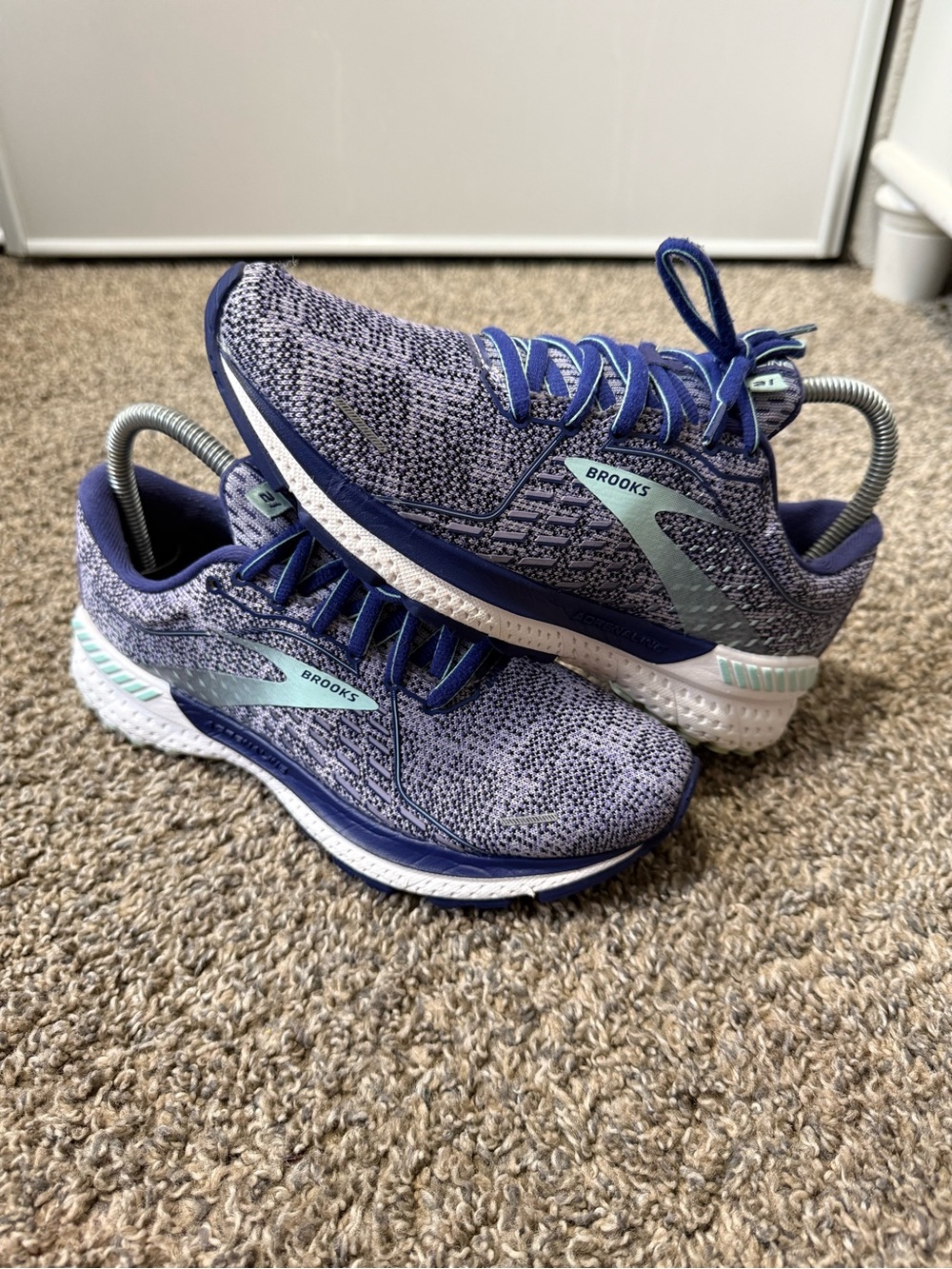 Brooks Women's Blue and Teal Knit Running Shoes - Picture 2 of 7